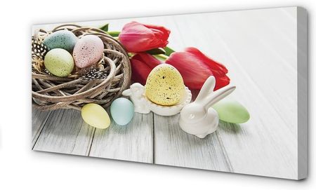 Tulup Obrazy Na Płótnie Jajka Tulipany 120X60Cm