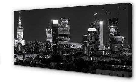 Tulup Obrazy Na Płótnie Warszawa Panorama Noc Wieżowce 125X50Cm