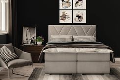 Laverto Łóżko Kontynentalne Melrose 140X200 Zielone Velvet Z Pojemnikiem