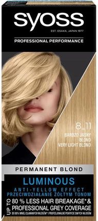 Syoss Permanent Blond farba do włosów trwale koloryzująca 8_11 Bardzo Jasny Blond