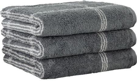 Ręcznik Two-Tone w kratę 50 x 100 cm ciemnoszary