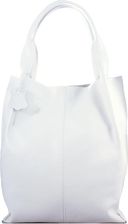 Skórzana Biała torebka/shopper/aktówka