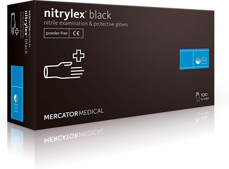 Mercator Medical Rękawice Nitrylowe Czarne Nitrylex Black (L)