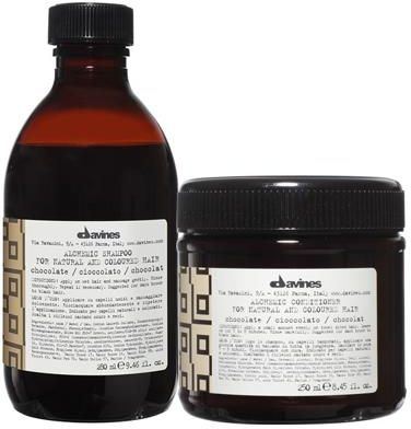 Davines Alchemic Chocolate Szampon, Odżywka Podkreślająca Kolor Włosów Brązowych, 280ml, 250ml