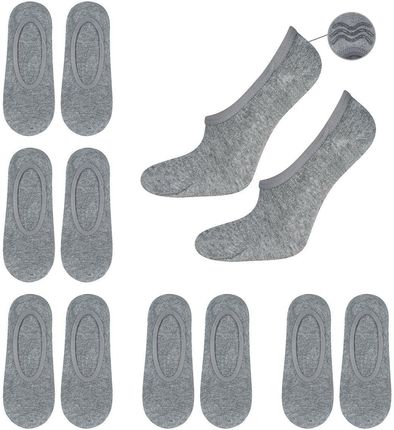 6x Stopki męskie SOXO bawełniane z silikonem szare do trampek