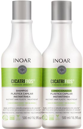 INOAR Cicatrifios Duo Pack Zestaw Odżywczy Szampon Odżywka do Włosów po Zabiegach Keratynowych 2x 500ml