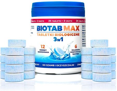 BioTab MAX Tabletki biologiczne do szamba i oczyszczalni 24tabl.