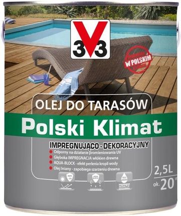 V33 Olej Do Tarasów Bezbarwny 2,5L