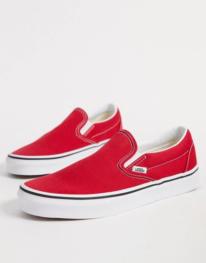 Красный ван. Кеды Ванс красные. Слипоны vans Flame Classic. Слипоны vans красные. Vans кеды слипоны.