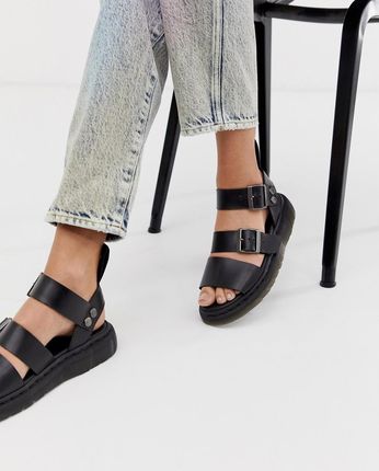 靴 Dr.Martens GRYPHON Dr Martens – Gryphon – Czarne sandały skórzane-Czarny - Ceny