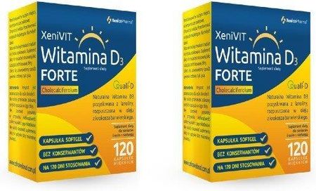 xenico Pharma Zestaw xenivit Witamina D3 4000 Forte 2x120 Kaps