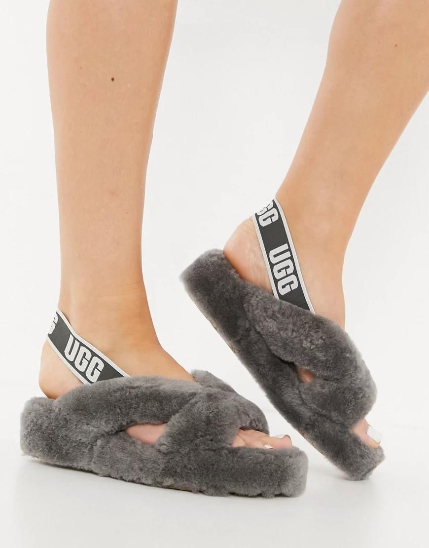 ugg slides women grey