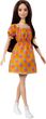 Barbie Fashionistas Lalka Modna przyjaciolka Sukienka w grochy/Brazowe wlosy FBR37 GRB52