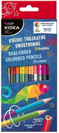 Derform Kredki Dwustronne Trójkątne 24 Kolory (Drf 080328)