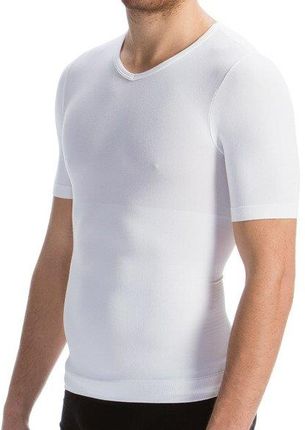 Art.419B Męska koszulka wyszczuplająca i modelująca z krótkim rękawem z chłodzącym włóknem BIAŁY L