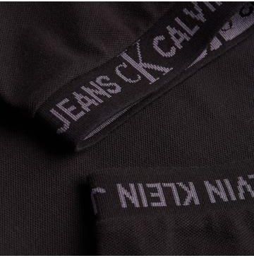 Calvin Klein Jeans Polo Męskie Jacquard Logo Czarny L - Ceny i opinie T-shirty i koszulki męskie FDXF