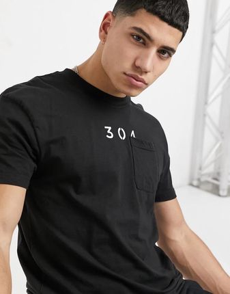 304 Clothing – Czarny T-shirt z okrągłym dekoltem Ceny i opinie
