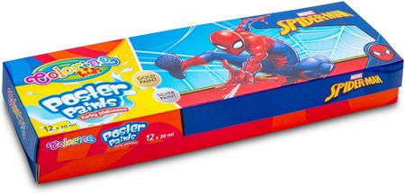 Farby Plakatowe Colorino Kids Mix 20Ml 12 Kolorów Spiderman