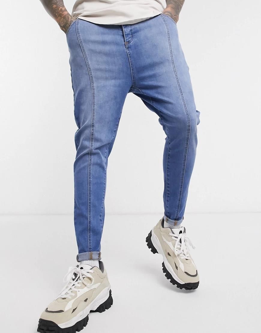 SikSilk – Jasnoniebieskie jeansy o obcisłym kroju z ozdobnym