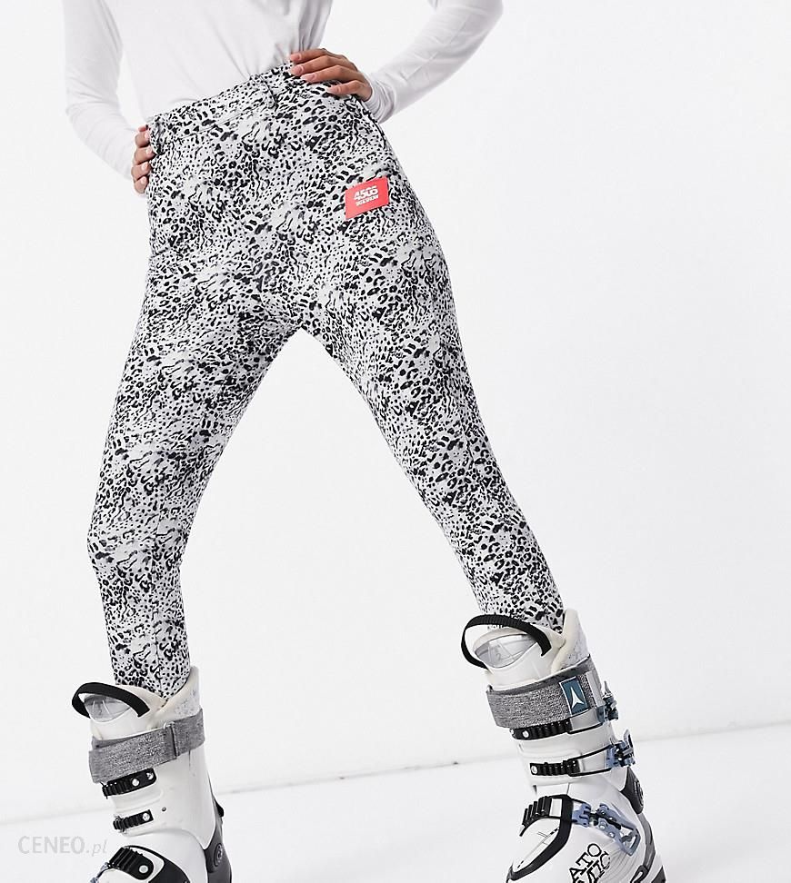 ASOS 4505 Petite – Obcisłe spodnie narciarskie w monochromatyczny zwierzęcy  wzór z gumkami pod stopami-Wielokolorowy - Ceny i opinie 