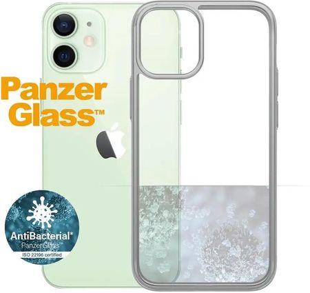 Panzerglass etui ochronne na telefon ClearCase Antibacterial dla Apple iPhone 12 mini Srebrne Satin Silver (270)