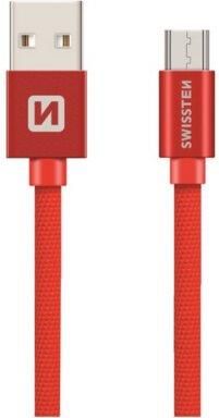 Swissten Kabel USB - Micro USB 0,2m Czerwony (71522106)