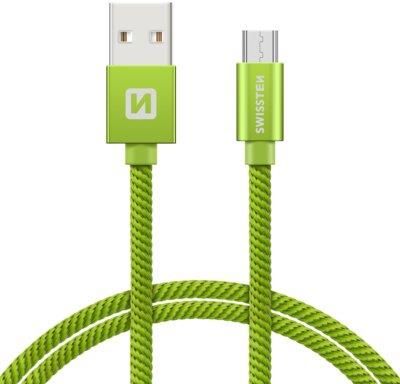 Swissten Kabel USB - Micro USB 1,2m Zielony (71522207)