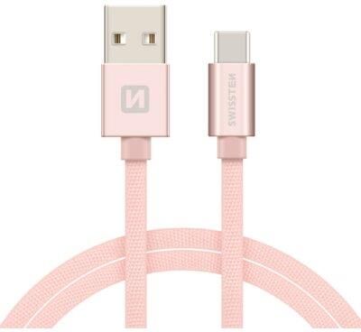 Swissten Kabel USB - USB Typ - C 1,2m Różowo-złoty (71521205)
