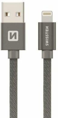 Swissten Kabel USB - Lightning 0,2m Szary (71523102)