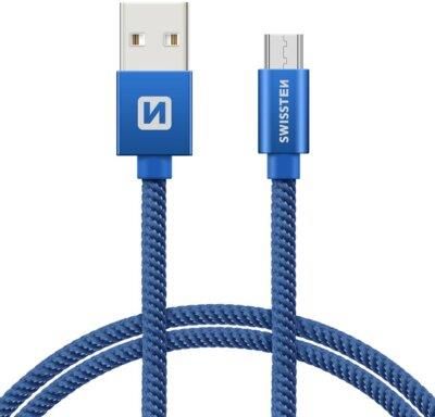 Swissten Kabel USB - Micro USB 2m Niebieski (71522308)