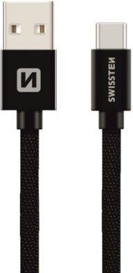 Swissten Kabel USB - USB Typ - C 0,2m Czarny (71521101)