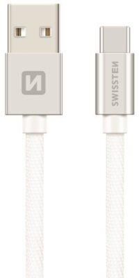 Swissten Kabel USB - USB Typ - C 0,2m Srebrny (71521103)
