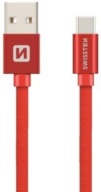 Swissten Kabel USB - USB Typ - C 0,2m Czerwony (71521106)