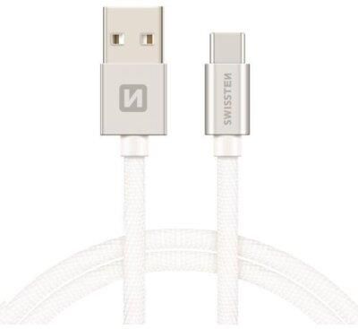 Swissten Kabel USB - USB Typ - C 2m Srebrny (71521303)