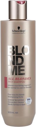 Schwarzkopf Blondme Bond Rich Shampoo All Blondes Bogaty Szampon Nawilżający I Wzmacniający Wiązania 300 ml