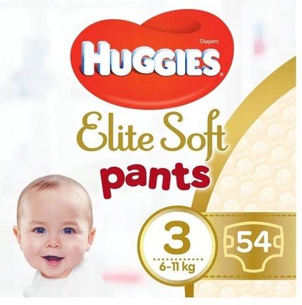 Huggies Pieluchomajtki Premium Mega Pants 3 6-11Kg Elite Soft 54Szt.