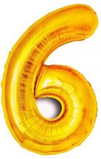 Zdjęcie Mk Trade Balon Foliowy Złoty Cyfra 6 Wys 81Cm Bcf-955-6 - Łódź