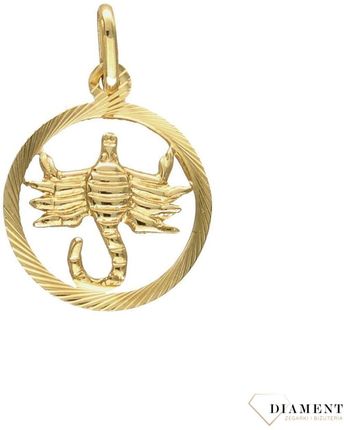 Diament Złota zawieszka 585 znak zodiaku skorpion