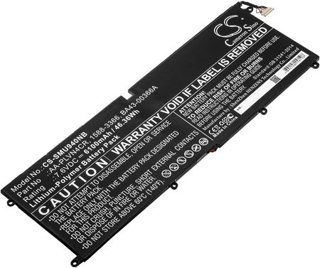 Cameron Sino Samsung Ultrabook 940X3G / AA-PLVN4CR 6100mAh 46.36Wh Li-Polymer 7.6V (CSSMU940NB)