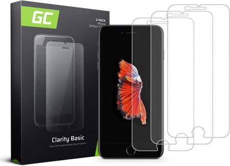 Green Cell Szkło hartowane GC Clarity do iPhone 6 Plus / 6S Plus / 7 Plus / 8 Plus (GLSET12) 3SZT.