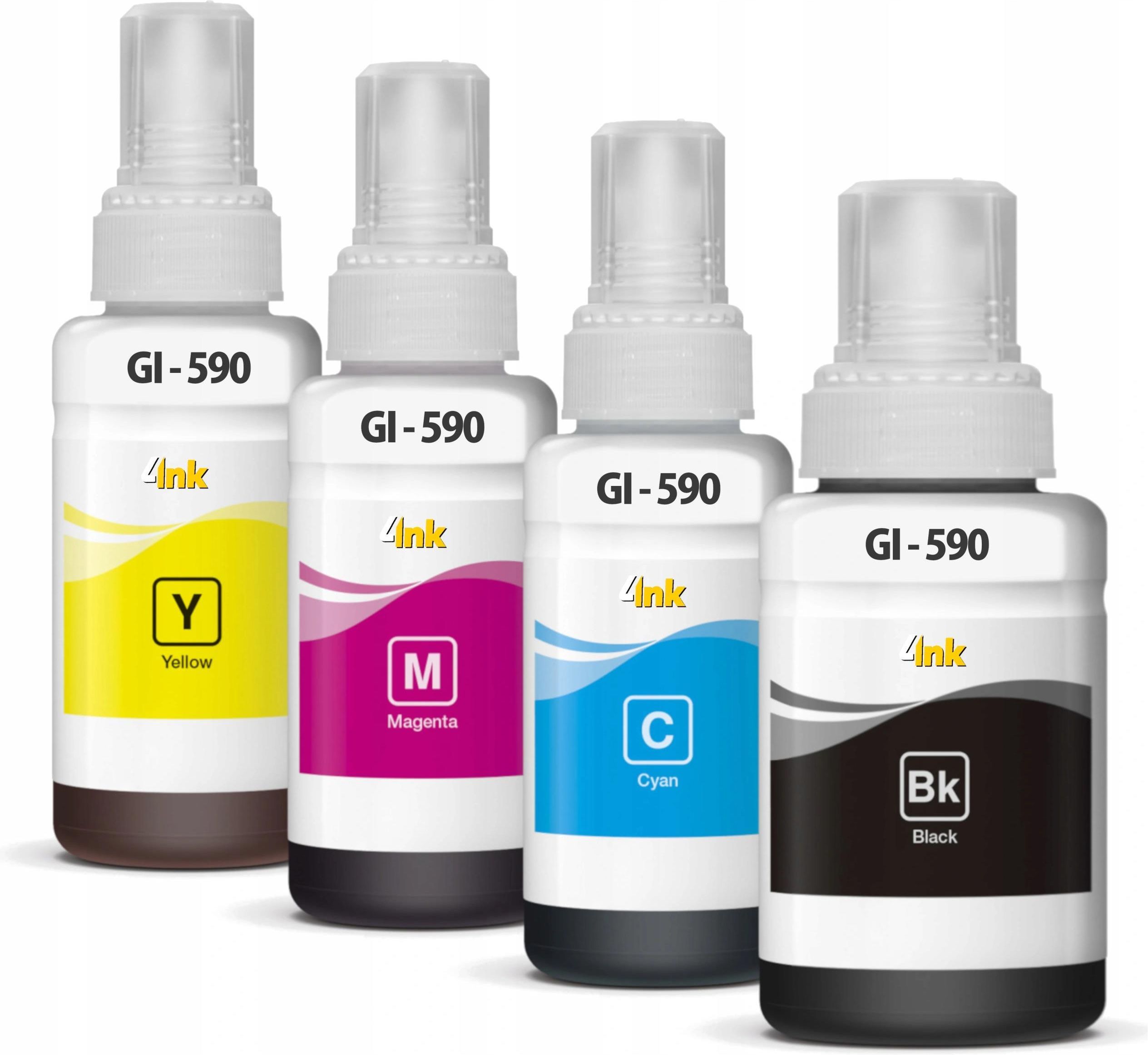 Tusz 4INK 4X ATRAMENT DO DRUKAREK W BUTELKACH CANON GI 590 do drukarki ...