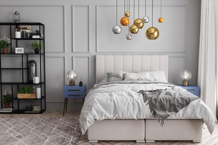 Laverto Łóżko Kontynentalne Salima 180X200 Jasno Szare Velvet Z Pojemnikiem