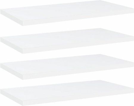Półki na książki, 4 szt., białe, 40x20x1,5 cm, płyta wiórowa