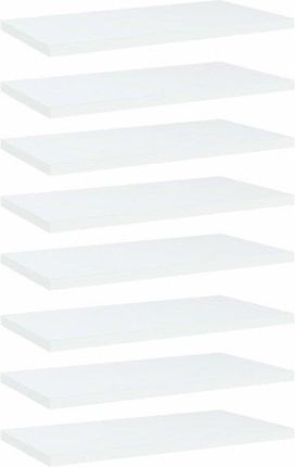 Półki na książki, 8 szt., białe, 40x20x1,5 cm, płyta wiórowa