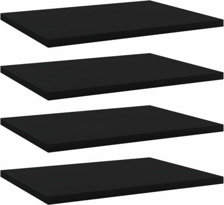 Półki na książki, 4 szt., czarne, 40x30x1,5 cm, płyta wiórowa