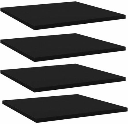 Półki na książki, 4 szt., czarne, 40x40x1,5 cm, płyta wiórowa