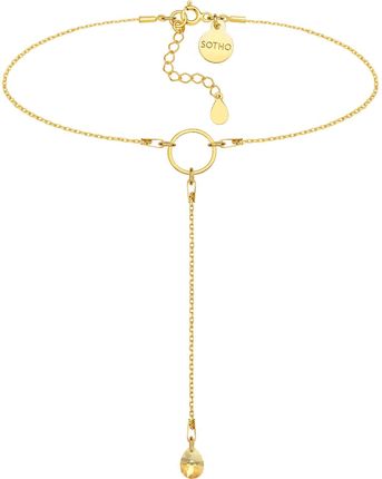 Sotho Złoty łańcuszkowy choker z kryształem SWAROVSKI® CRYSTAL N2143