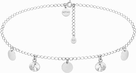 Sotho Srebrny choker z okrągłymi blaszkami i bezbarwnymi kryształami SWAROVSKI® CRYSTAL N2295