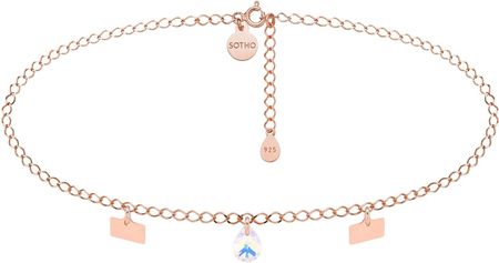 Sotho Choker z prostokątnymi blaszkami z różowego złota i kryształem SWAROVSKI® CRYSTAL N2312