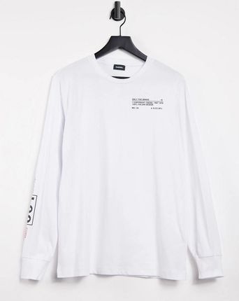 Diesel – T just N62 – Biały top z długim rękawem - Ceny i opinie T-shirty i koszulki męskie YNGJ